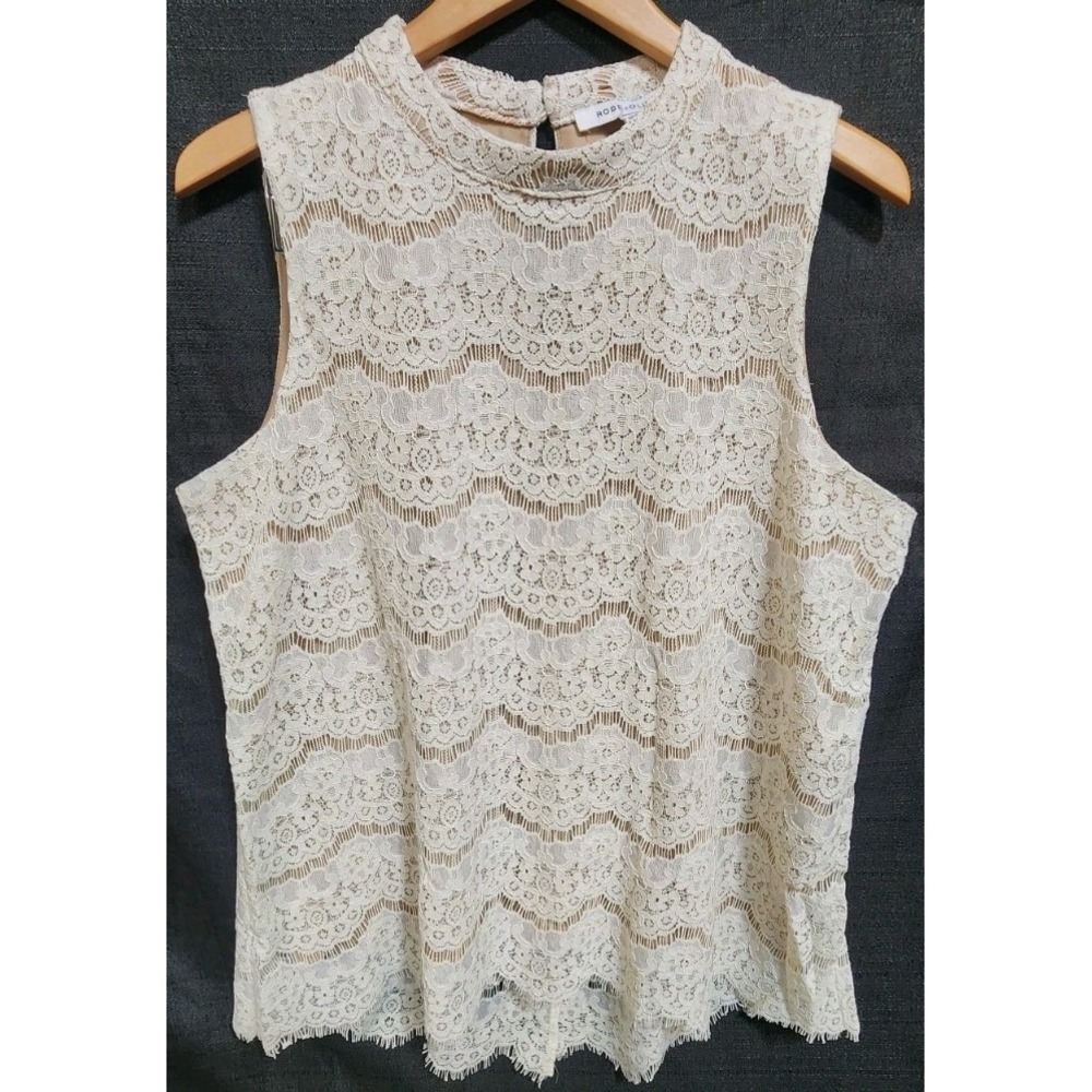 Rose + Olive‎ Sleeveless Ivory Lace Lined Top Women's Sz XL Tank Date Night NEW